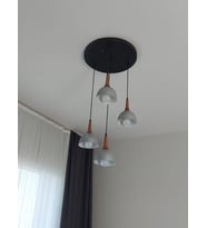 MYLİGHTS  BEŞLİ METAL SARKIT  AVİZE GRİ BAŞIK (Siyah)