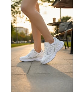 Enoch Erkek Beyaz Kalın Tabanlı Spor Ayakkabı Sneaker Günlük Rahat Kalıp Yürüyüş Modeli