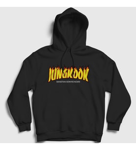 Presmono Unisex Beyaz Thrasher K Pop Jungkook Bts Kapüşonlu Sweatshirt 272859tt (Siyah)