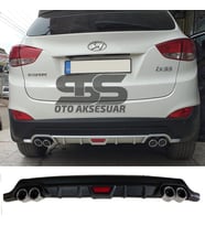 Hyundai ix35 Difüzör Arka Tampon Eki 4 Egzoz Çıkışlı Siyah Tip