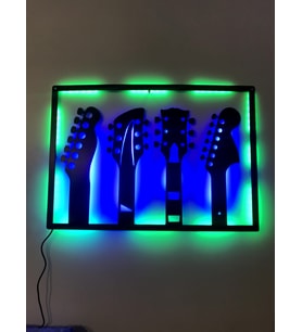 Gitarlar Led Işıklı Tablo