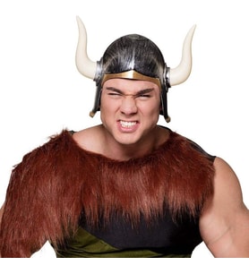 Mega Boynuzlu Viking Ivar Kaskı Eskitilmiş Desen Gümüş Renk
