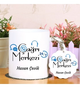Çağrı Merkezi Çalışanlarına Özel  Kupa Bardak ve Anahtarlık Hediye Seti (Model 1)