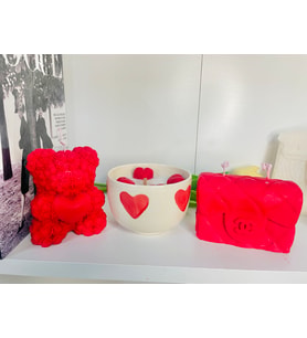 Valentine's Day Gift Candle Set (3 Pcs) / Sevgililer Günü Hediye Mum Seti (3 Parça)
