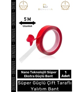 Ekstra Güçlü Çok Amaçlı Çift Taraflı Tamir Dış Mekan Montaj 5mt Silikon Şeffaf Bant 1 Adet