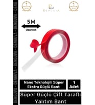 Ekstra Güçlü Çok Amaçlı Çift Taraflı Tamir Dış Mekan Montaj 5mt Silikon Şeffaf Bant 1 Adet