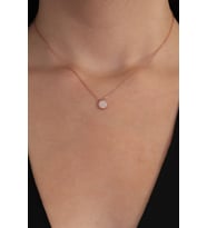 925 Ayar Gümüş Zincirli Rose Kaplama Zirkon Taşlı Güneş Model Kolye