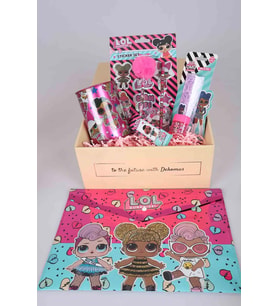 DEKOMUS ÖZEL KUTULU LİSANSLI L.O.L SURPRISE PINK LOVE KIRTASİYE SETİ (Krem)