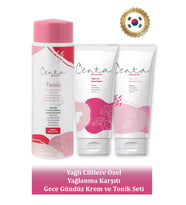 C'enta Beauty Yağlanma Karşıtı Gece Gündüz Krem ve Tonik Seti - Cica Krem Seti