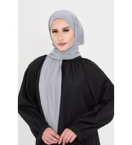 Gri Pratik Hazır Geçmeli Tesettür Bone Sandy Boyunluklu Çıtçıtlı 2505_15