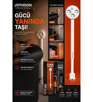 Teleskopik Çoklu Priz, 3’Lü Topraklı + & Usb-A, Yükseklik Ayarlı, Işıklı Anahtarlı Uzatma Priz