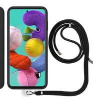 Samsung Galaxy M12 İp Askılı Silikon Kılıf Siyah