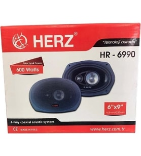 Herz HR-6990 600 Watts Oval Oto Hoparlör 6x9 163MMX235MM (Siyah)