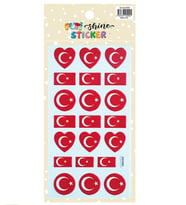 Bayrak Sticker Türk Bayrağı-4 Sticker - 3 adet
