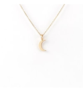 Kişiye Özel 925 Ayar Gümüş Ay Figürlü Minimal Kolye (Gold)