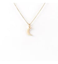 Kişiye Özel 925 Ayar Gümüş Ay Figürlü Minimal Kolye (Gold)