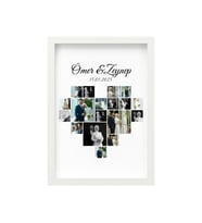 Kişiye Özel Kalpli Kolaj Fotoğraf Çerçevesi 21x30 cm