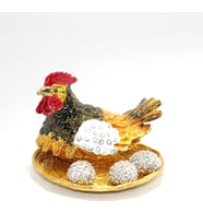 Swarovski Taşlı Yumurtalı Tekli Tavuk Model 1