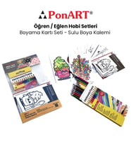 Ponart Boyama Kartı Seti - Sulu Boya Kalemi PHS-17