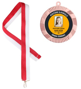 KİŞİYE ÖZEL BASKILI METAL MADALYA ASKI DAHİL (Bronz)