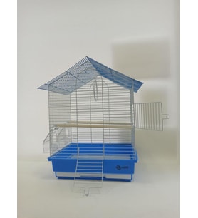 Dayang İki Kapılı Çatılı Kuş Kafesi 35x28x46 cm Mavi