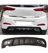 Hyundai i20 Difüzör Difizör Siyah + Kare Egzoz Görünüm C Tip
