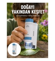 Mey İthalat® ABS Gövdeli Öğrenci ve Hobi Mikroskobu – Mavi Renk Yeni Nesil
