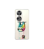 Huawei P50 Pro ile Uyumlu Splash Tembel Hayvan Tasarımlı Şeffaf Silikon Kılıf