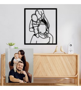 Kişiye Özel Fotoğraf Ciziminden Dekoratif Tablo (1,2 veya 3 Kişilik Fotoğraf)