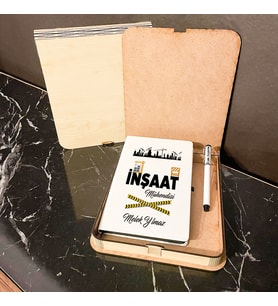 İnşaat Mühendisine Hediye Ahşap Kutulu Defter Kalem Set