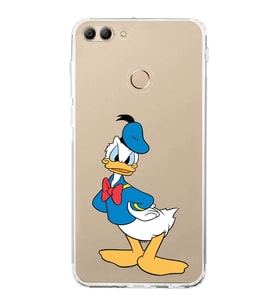 Huawei Y9 2018  Kamera korumalı Kapak Donald Duck Tasarımlı  Şeffaf Kılıf