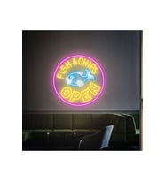 FISH&CHIPS OPEN Yazılı ve Şekilli Neon Tabela