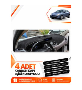 RENAULT MEGANE 3 KÜÇÜK EKRAN (2008-2015) Uyumlu Ön Torpido Koruma Kılıfı Halısı - Siyah