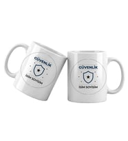 Kişiye Özel Güvenlik Görevlisi Kupa Bardak – İsim Yazılı Güvenlik Temalı Meslek Kupası Güvenlik Hediyesi (Beyaz)