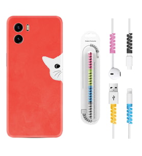 Vivo Y15S Y32 Y33S Y51 Y53S Kılıf Kablo Koruma Spiral Silikon Kedoş 1735