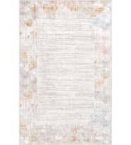 Eliana Home Baskılı, Yıkanabilir Kaymaz Taban Salon Halısı LNA0724 100x150 cm (Krem)