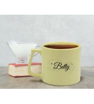 BK Gift Kişiye Özel İsimli Pastel Sarı Middle Kupa Bardak, Arkadaşa Hediye, Ev Hediyesi, Doğum Günü Hediyesi, Ofis Hediyesi-2