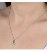 Swarovski Taşlı Gümüş Kuğu Bayan Kolye