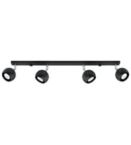 Rsylight Retro Siyah 180 Derece Hareketli Modern Spor 4 Lü Led Spot Avize Beyaz Ampullü