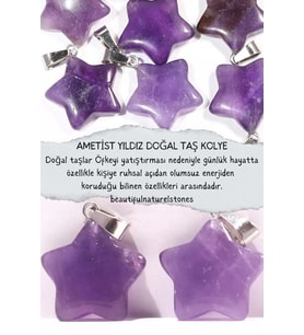 Nelleovana Ametist Yıldız Doğal Taş Kolye ( Yaşam Sevinçi )