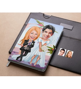 Bk Gift Kişiye Özel Sevgililer Karikatürlü Beyaz Defter-16 , Arkadaşa Hediye , Sevgiliye Hediye