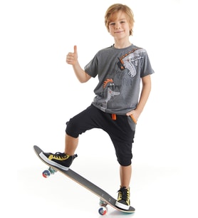 Summer Fun Erkek Çocuk T-shirt Kapri Şort Takım (Çok Renkli)