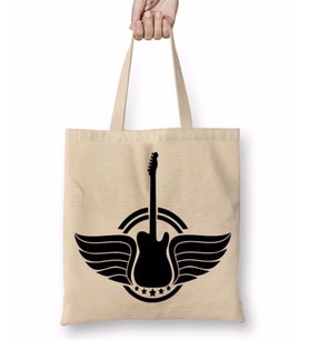 Rock Roll Müzik Gitar 01 Bez Çanta Uzun Saplı