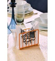Turuncu Kafes Peçetelik, Kafe Cafe, Restoran, Otel, Dekoratif Peçetelik Hediyelik - Metal Paslanmaz