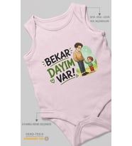 Bekar Dayım Var Sıfır Kol Bebek Zıbını %100 Pamuk
