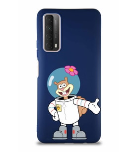 Huawei P Smart 2021 Soft Premier Kapak Sandy Tasarımlı Silikon Kılıf - Lacivert (Şeffaf)