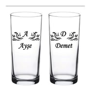 Kişiye Özel 2 li isim Yazdırılabilir Rakı Bardağıyeni