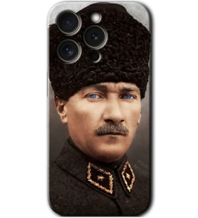 İphone 15 Pro Kılıf HD Desen Baskılı Kılıf - Başkomutan Atatürk