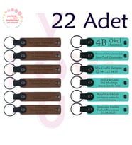 A Kahve & Turkuaz, Nişan Törenine Değer Katan Hediye, 22’li Set, Tarih Ve İsimli Deri Hatıra