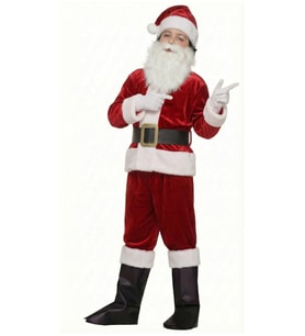 Kadife Kumaş Lüks Noel Baba Kostümü